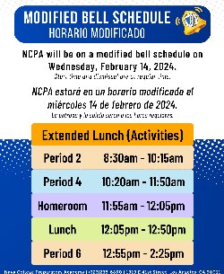 modified bell schedule 2-14-2024